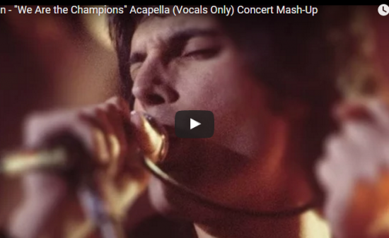 【歌】451万回再生!Queen「We Are The Champions」のボーカルだけ取り出してみても歌に籠る魂が凄かった! 14 20160129